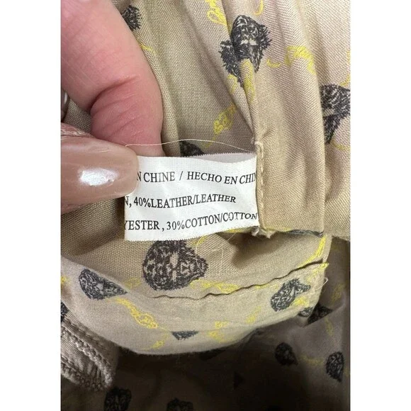 Ed Hardy Fringe Studded Purse Suede Leather Canvas Embroidered Boho Western - Picture 14 of 16